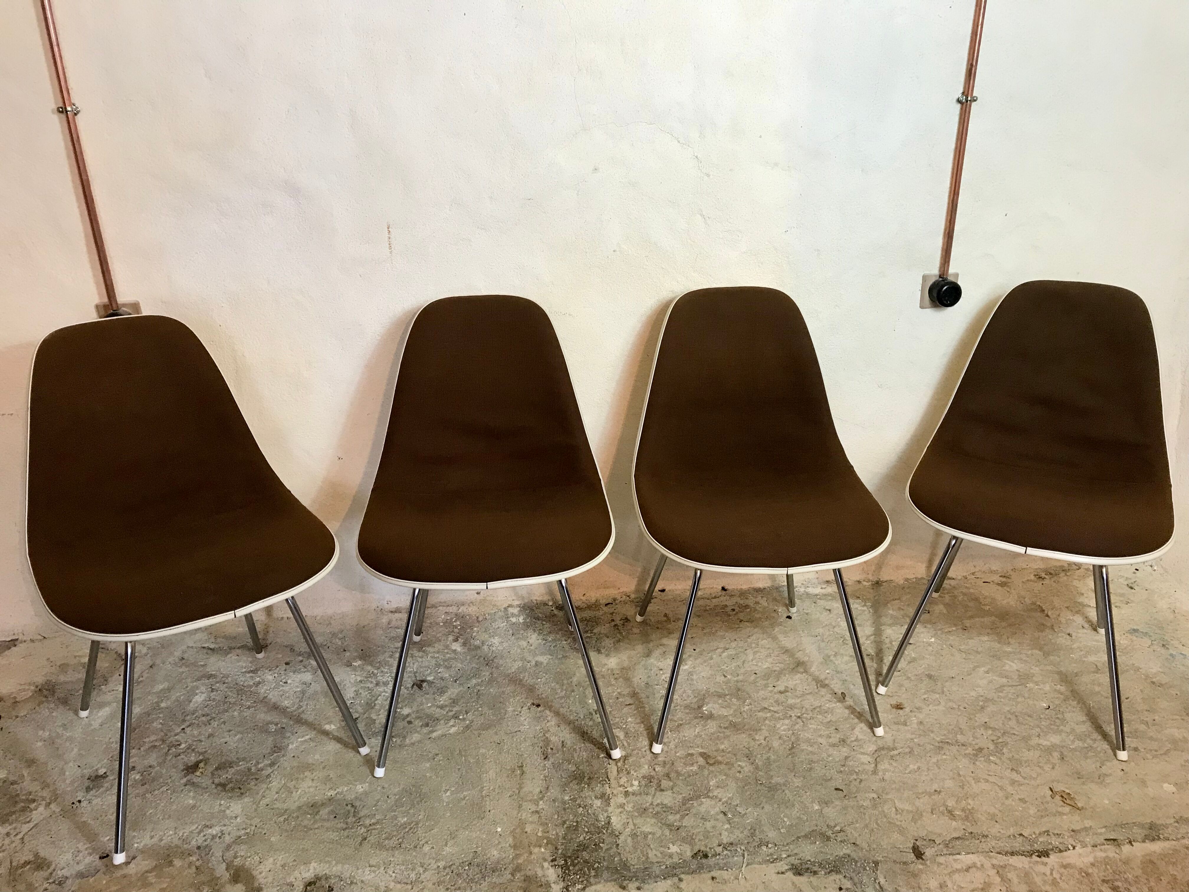 Set of 4 Eames chairs for Herman Miller,1960-70's