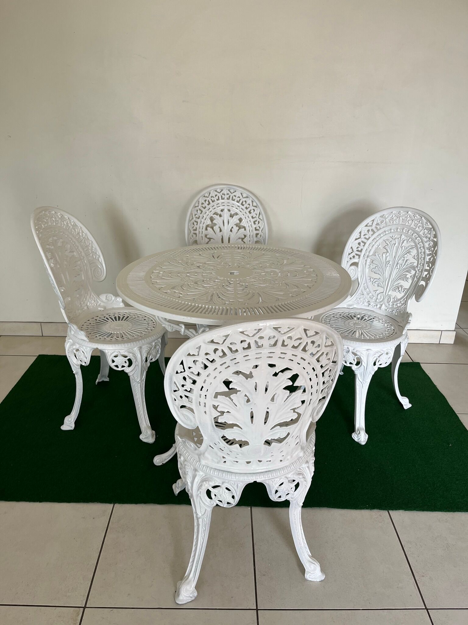 Old white rock garden furniture