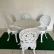 Old white rock garden furniture