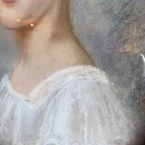 Portrait d’une jeune fille, signé, XX siècle