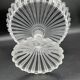 Antique crystal compote, model "Alternating Ridges", late 19th century.