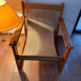 Fauteuil en Pin dans le goût d'Afra et Tobia Scarpa, 1970s