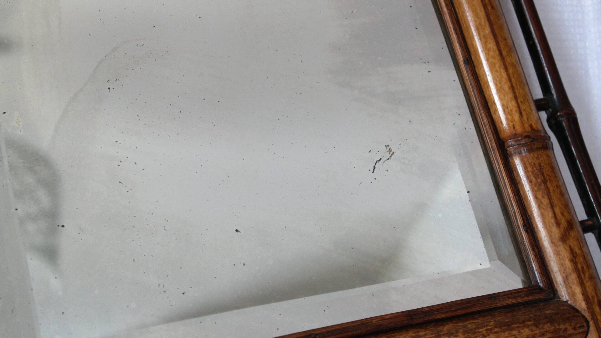 Vintage bamboo wall mirror 50's