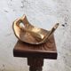 Vintage wood and bronze ashtray, standing ashtray, gilded bronze ashtray
