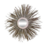 Sunburst Mirror in Rattan and Palm Leaf