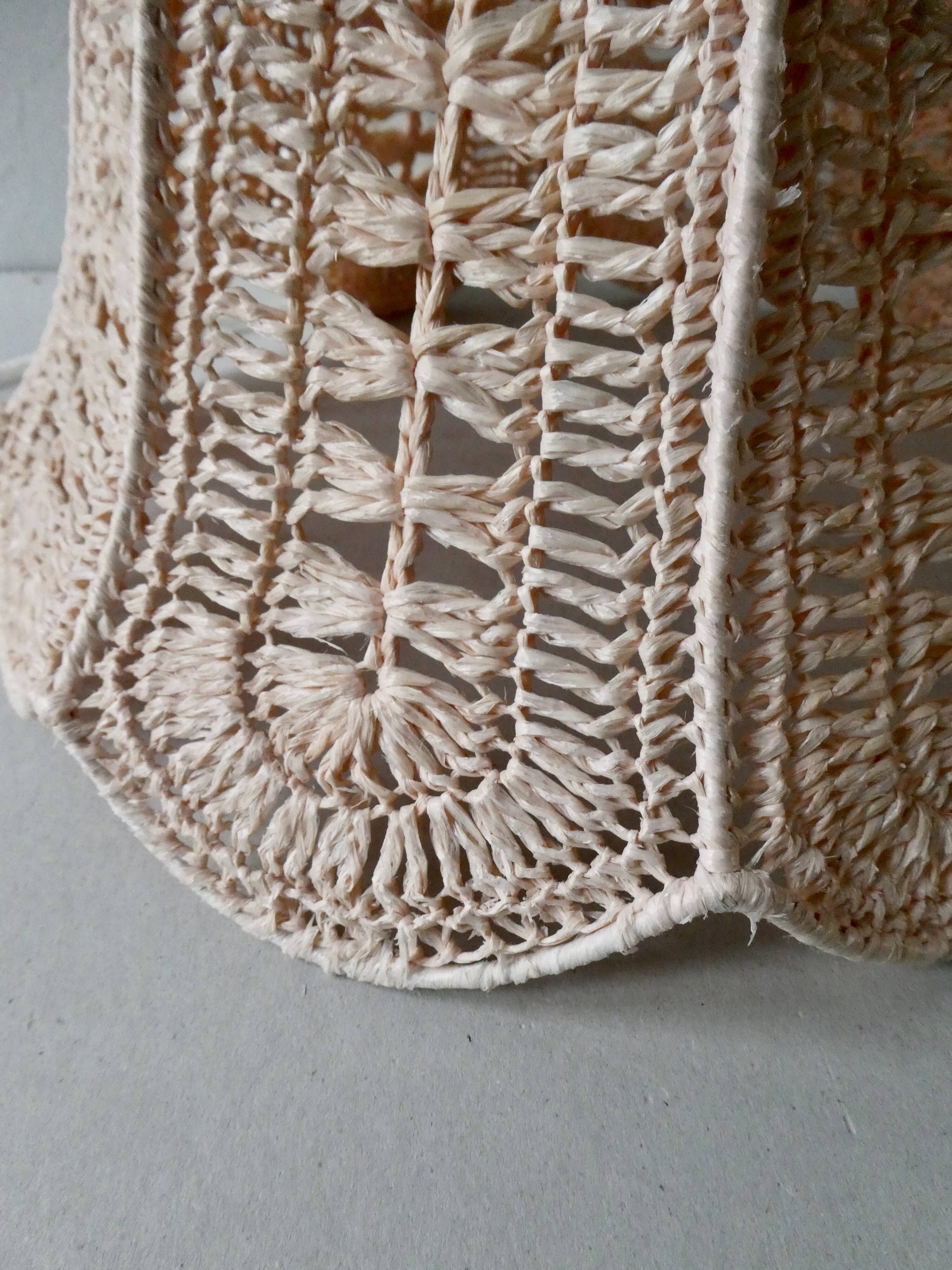 Lustre pink braided raffia hanging