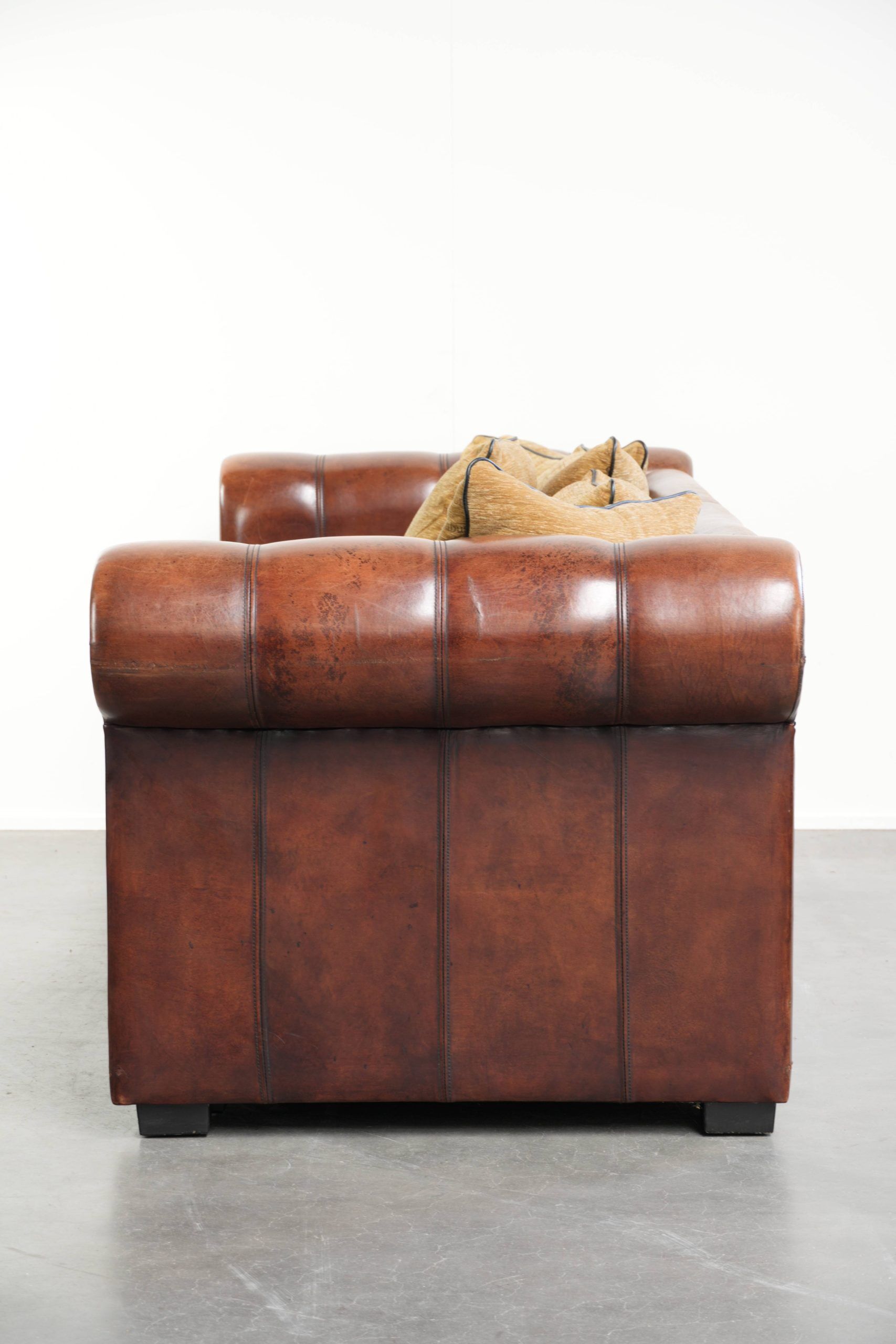 Sheepskin 3-seater sofa from the late 20th century with removable armrests