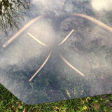 Octagonal table smoked glass