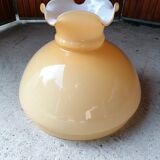 Old globe opaline lampshade of chandelier suspension lamp
