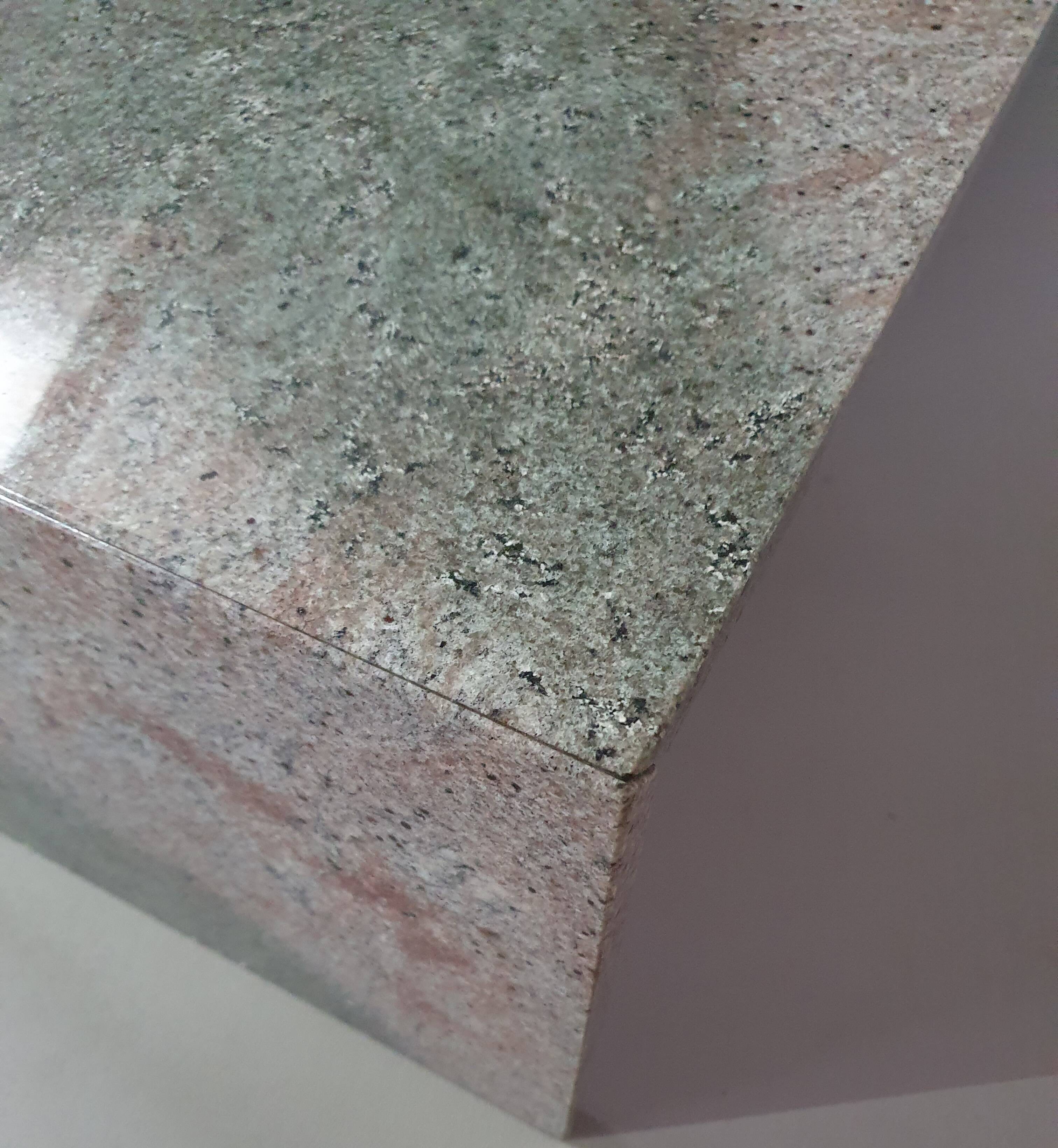 Free form granite coffee table graduated wavy front. Holland '70