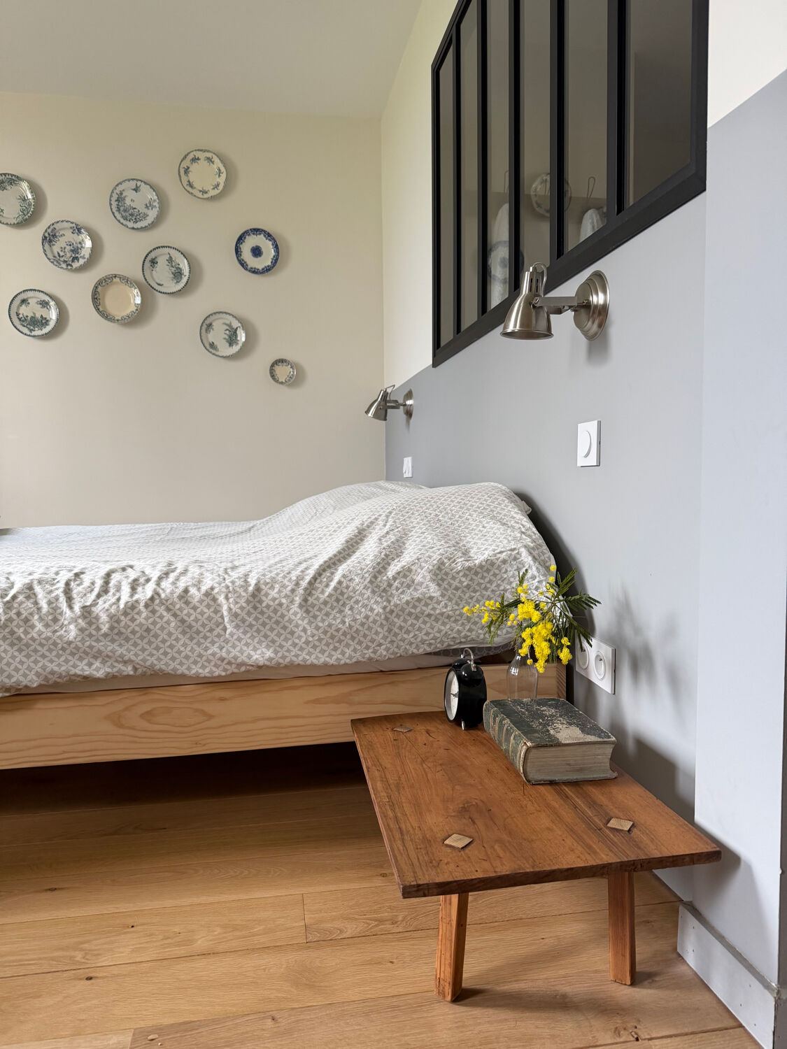 Wooden bedside table