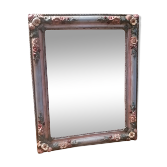 Polychrome patina plaster mirror 48x60cm