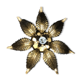 Vintage gold metal flower wall light