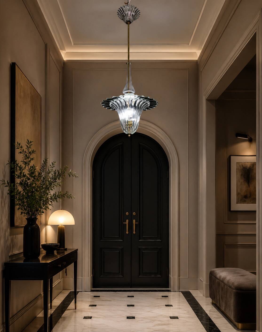 Elegant Art Decò Murano Glass Lantern by Barovier e Toso Pendant Light, 195