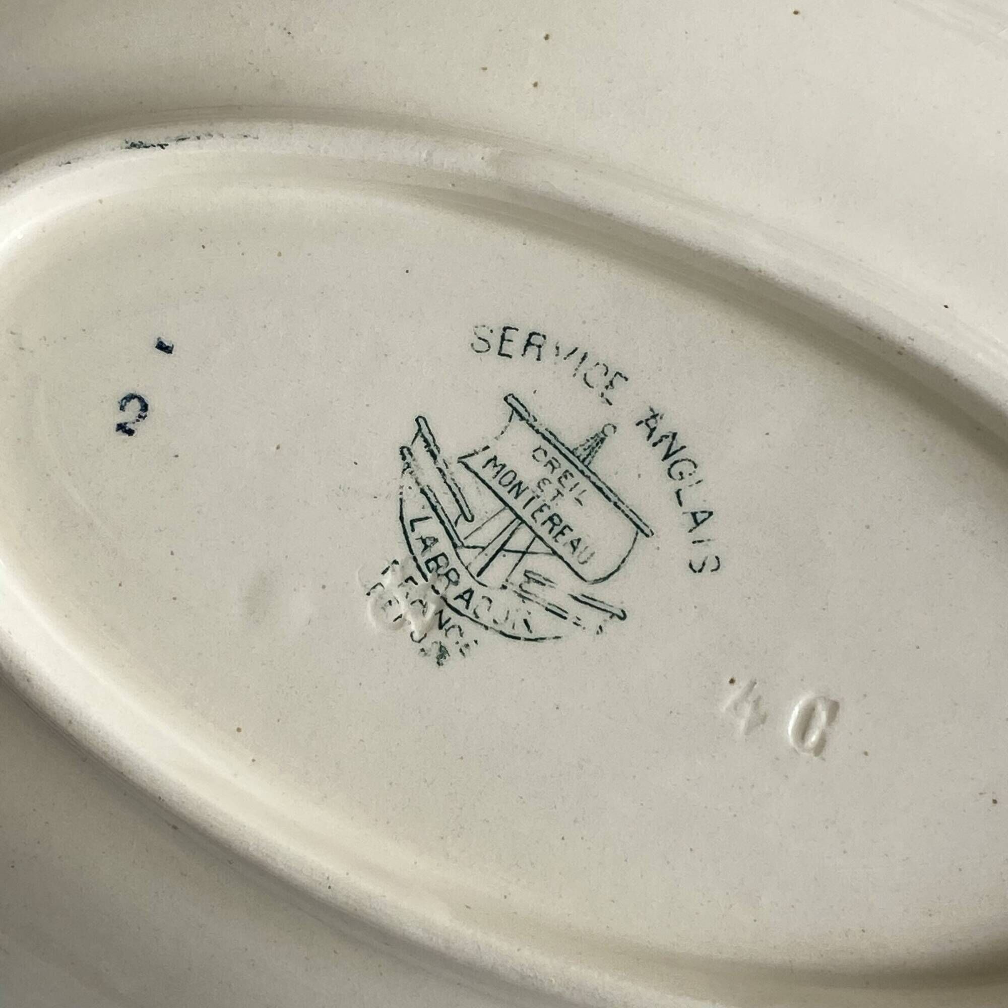 Ravier small appetizer dish antique earthenware from Creil and Montereau.