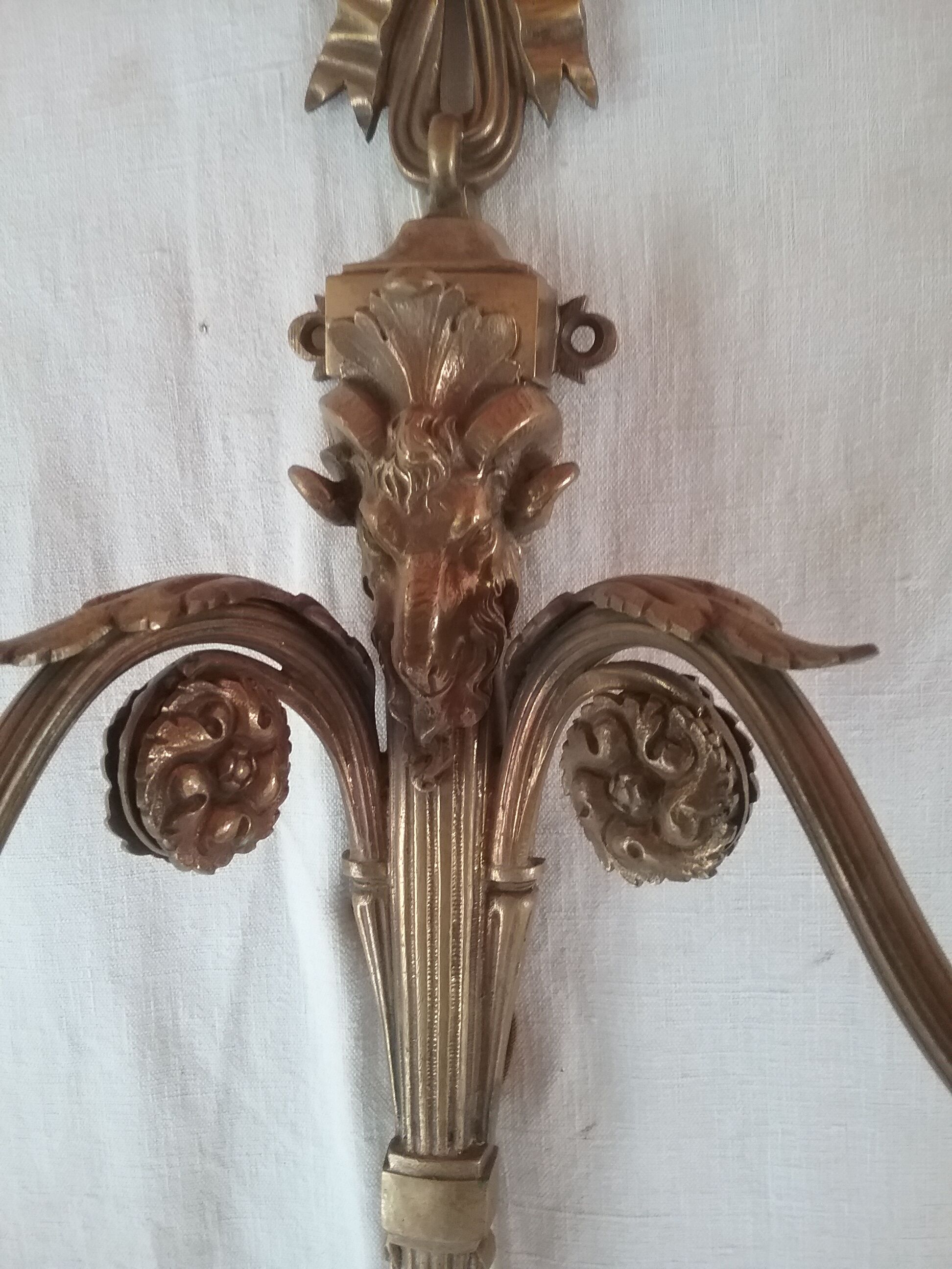 Double bronze wall light