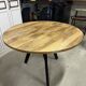 Industrial dining table for 6 to 8 people in mango and cast iron