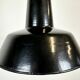 Industrial Black Enamel Factory Lamp with Cast Iron Top, 1960s