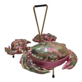 Display pepper shaker mustard crab vintage ceramic