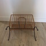 Rattan and iron magazine holders