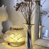 Art Deco ceiling light in frosted glass and gold