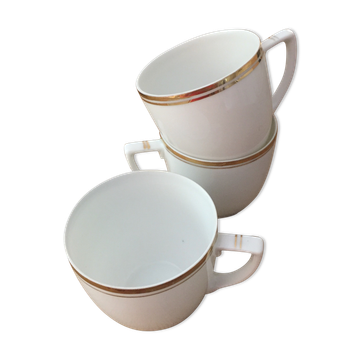 3 tasses à café Ivoire