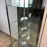 Art Deco period glass and chrome display case