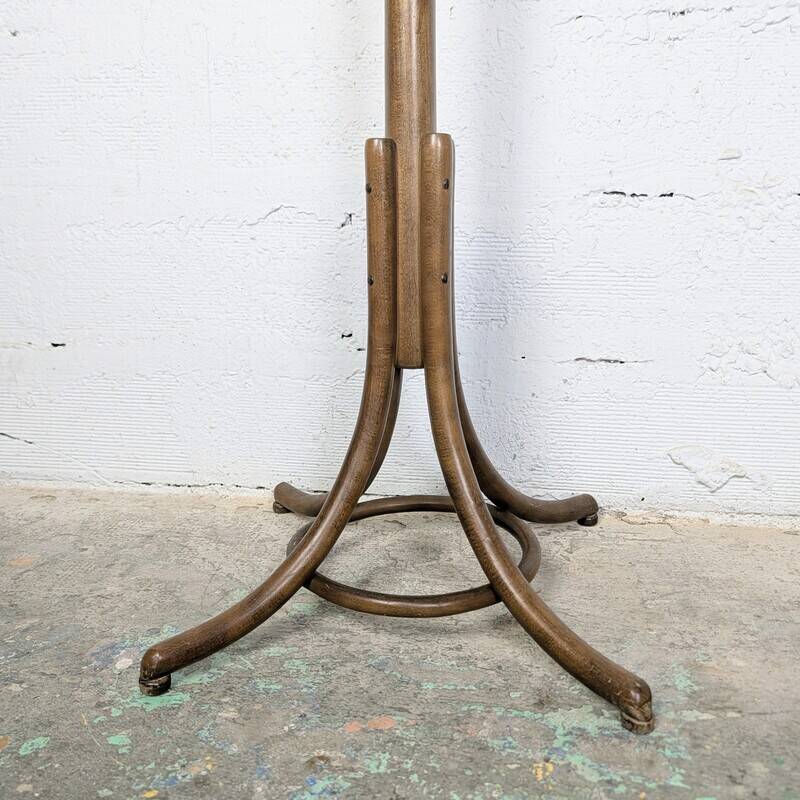 Curved wooden parrot coat rack bistro