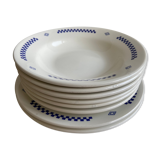 Set of 8 Lustucru hollow plates