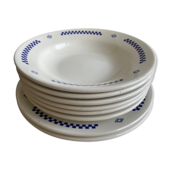 Set of 8 Lustucru hollow plates