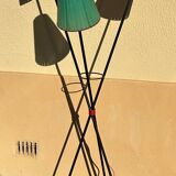 1950s metal tripod floor lamp, completely original