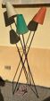 Lampadaire tripode en métal 1950 entièrement d’origine