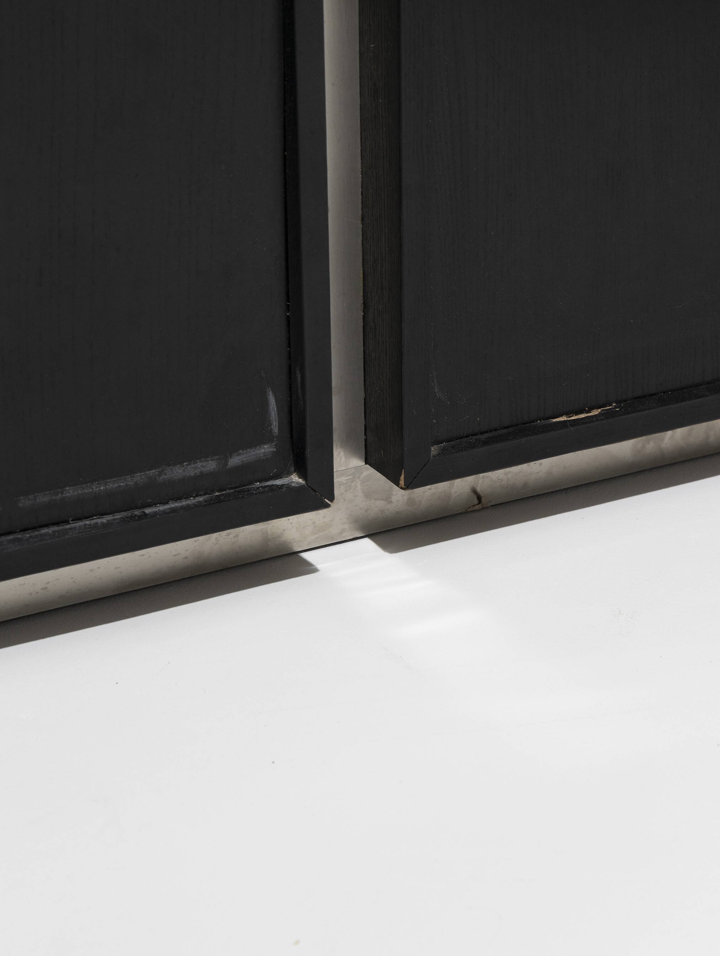 Brushed steel sideboard, lodovico acerbis, 1970s