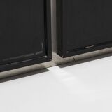 Brushed steel sideboard, lodovico acerbis, 1970s