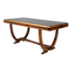 Table en bois et verre Art Déco, Italie années 1930
