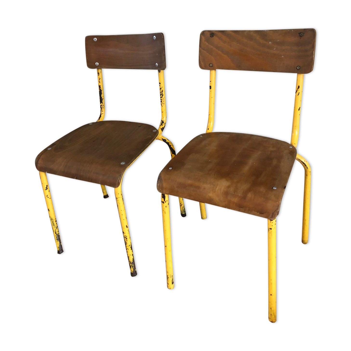 Paire de chaises d'écolier