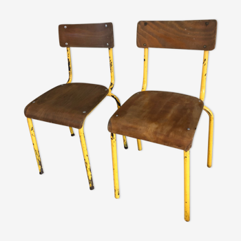 Pair of schoolboy chairs