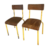 Paire de chaises d'écolier
