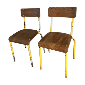 Pair of schoolboy chairs