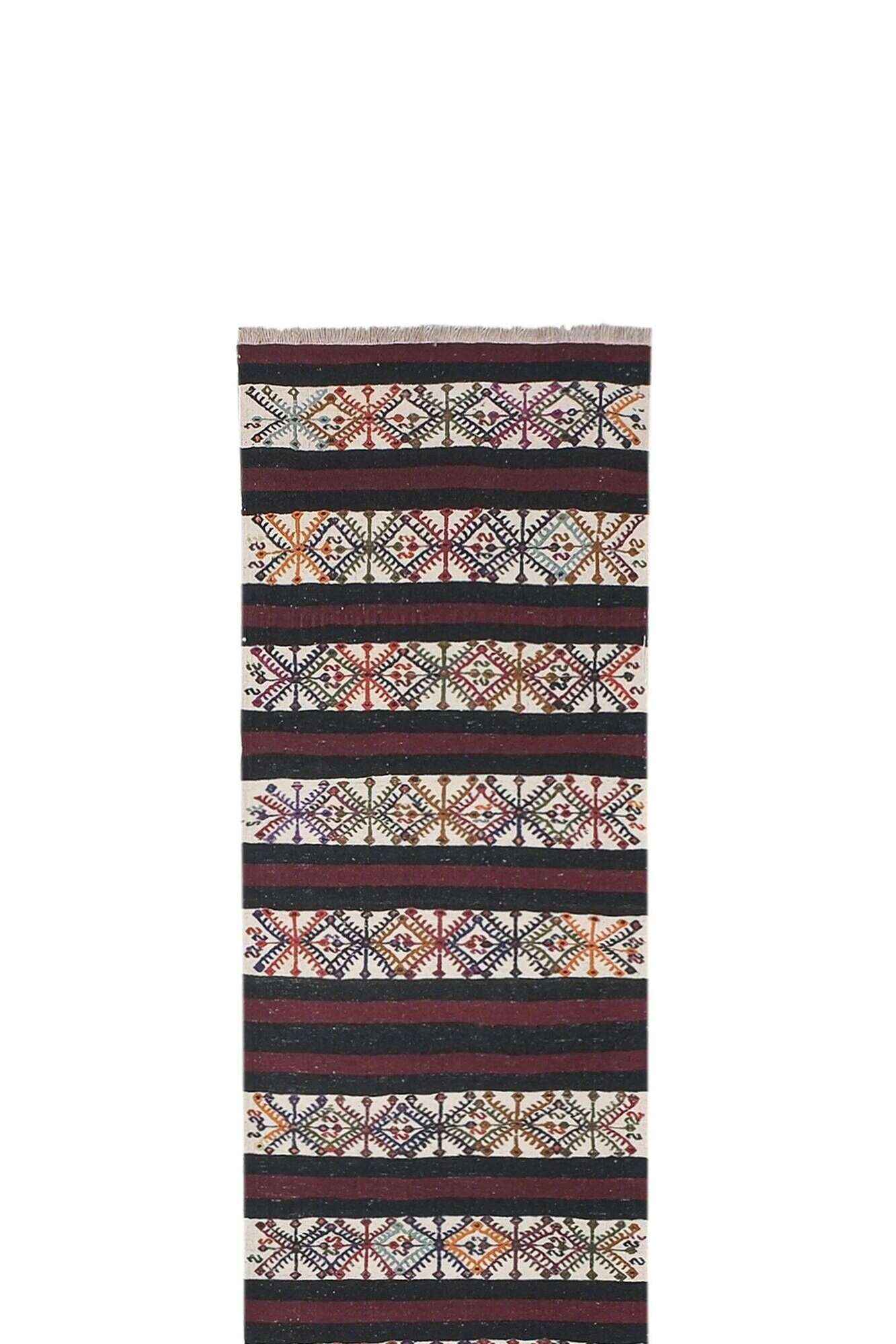 Vintage Turkish hallway rug 69x465 cm