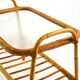 Lovely small Italian 60s bamboo side or coffee table with a iced glass top