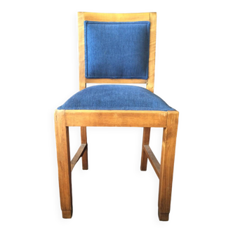 Solid wood chair - blue upholstery