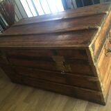 Old trunk in camphier and brass
