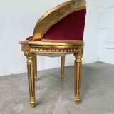 Fauteuil bois doré et velours rouge Louis XVI