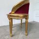 Fauteuil bois doré et velours rouge Louis XVI