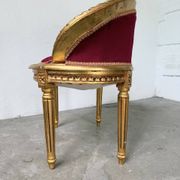 Louis XVI gilt wood and red velvet armchair