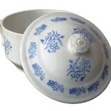 French antique glazed stoneware soup tureen, Saint Uze 6.3"