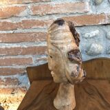 Wood head sculpture