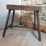 Old metal wooden stool