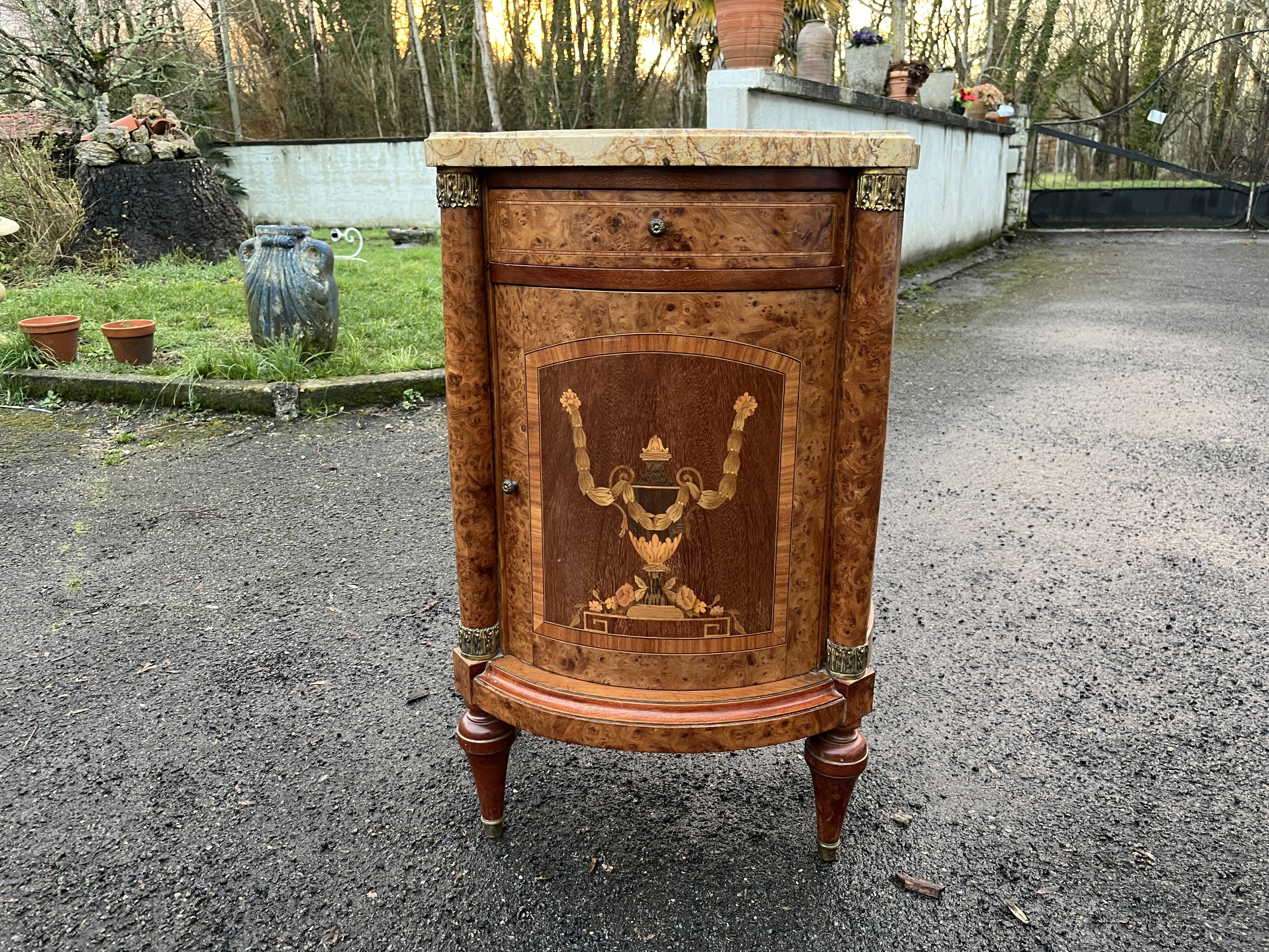Small Louis XVI style marquetry sideboard